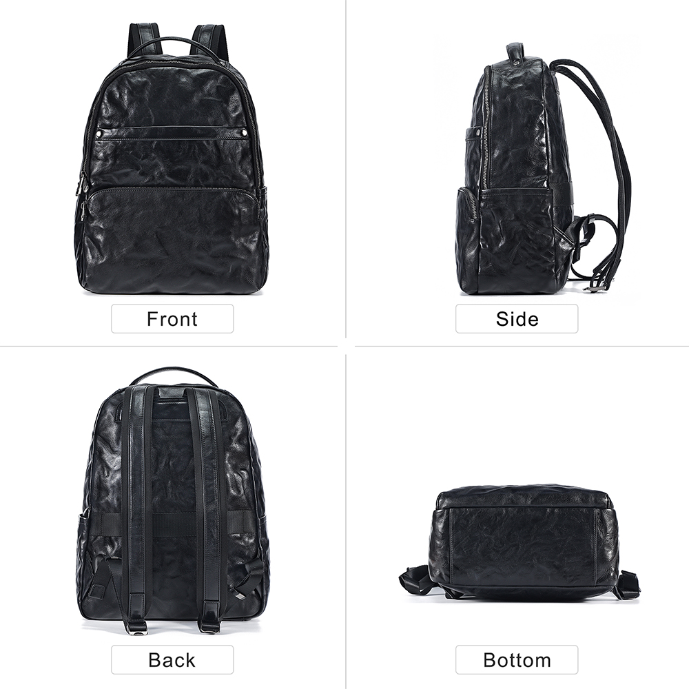 Bags Factory customized leather men's casual Backpack (3)