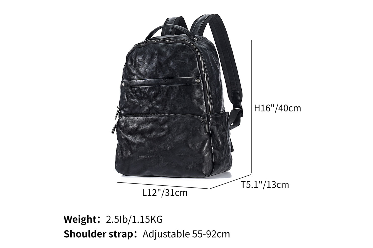 Bags Factory customized leather men's casual Backpack (5)