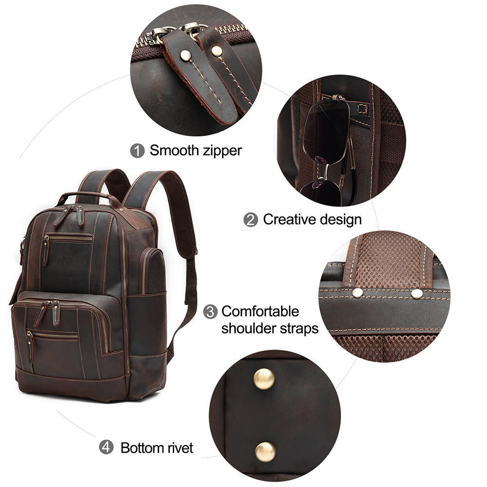 Crazy Horse Leather Men's Backpack (9)