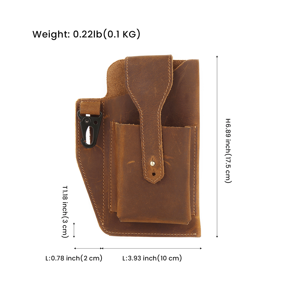 Crazy Horse Leather Mobile Phone Waist bag (15)