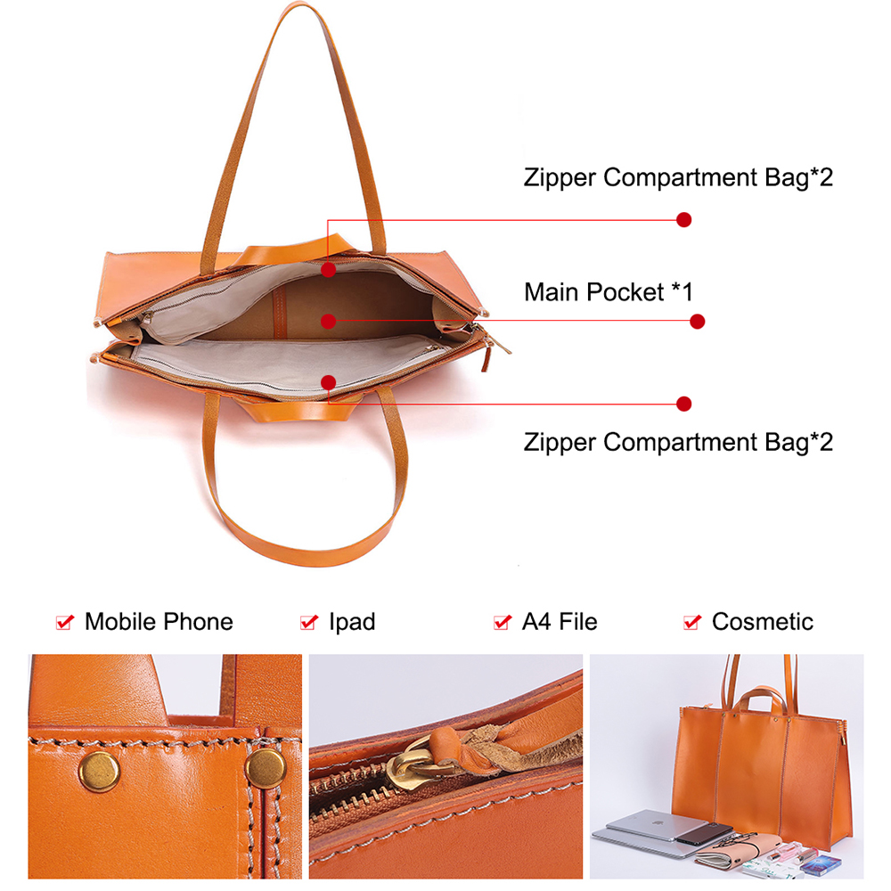 Customizable Leather Ladies Tote Bag (3)