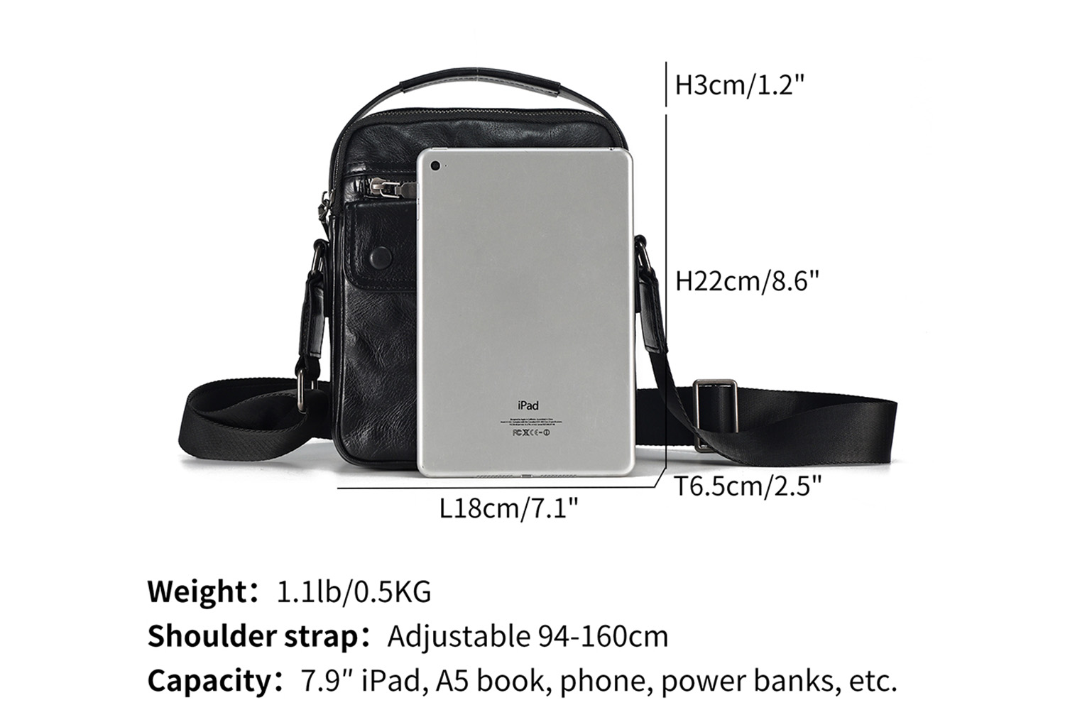 Customizable Men's Leather Vintage Shoulder Crossbody Bag (4)