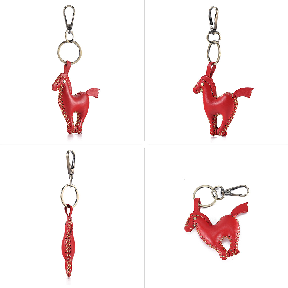 Customizable animal shaped hand stitched leather keychain (3)