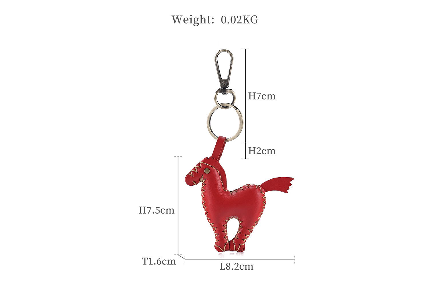 Customizable animal shaped hand stitched leather keychain (4)