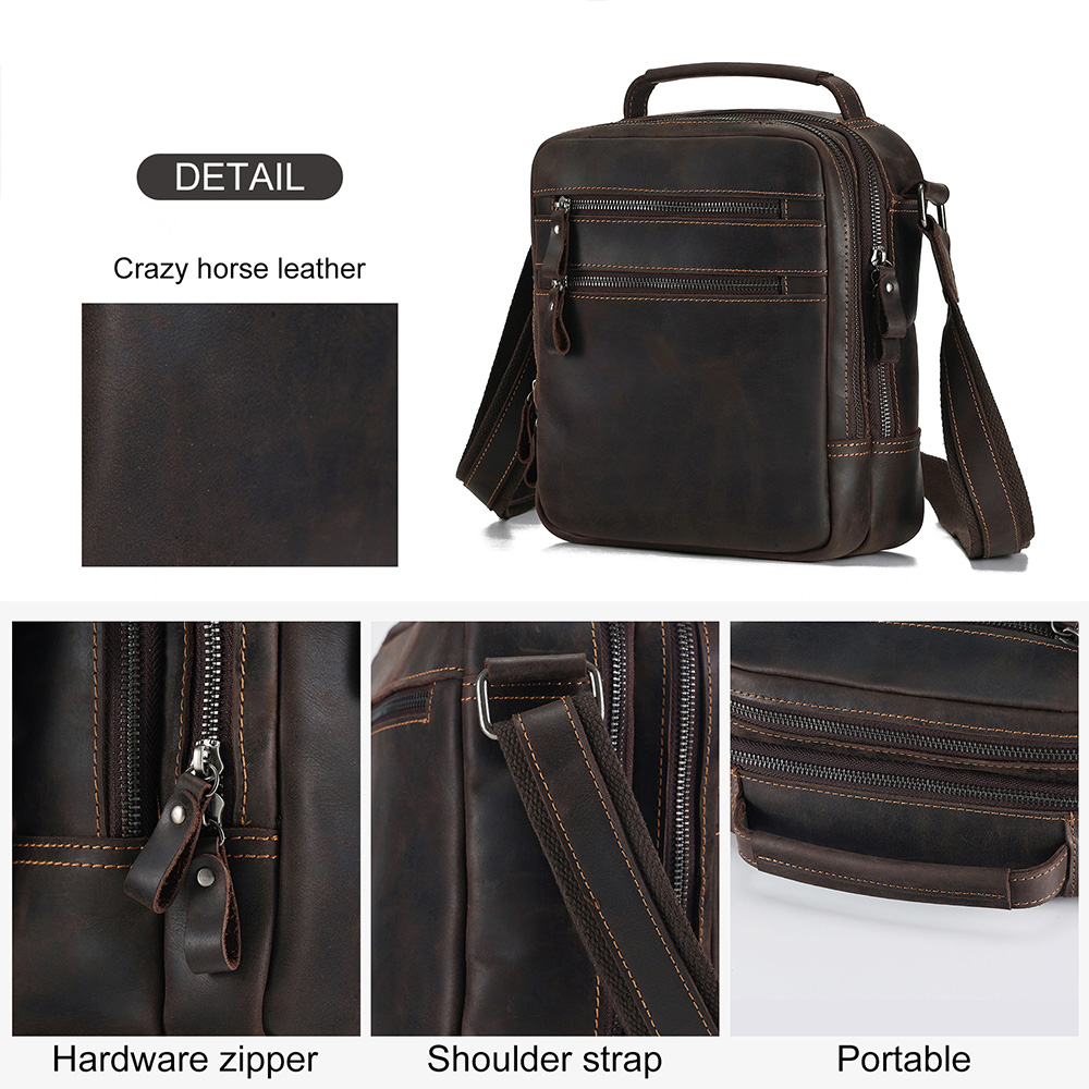 Customizable leather men's vintage crossbody bag  (2)