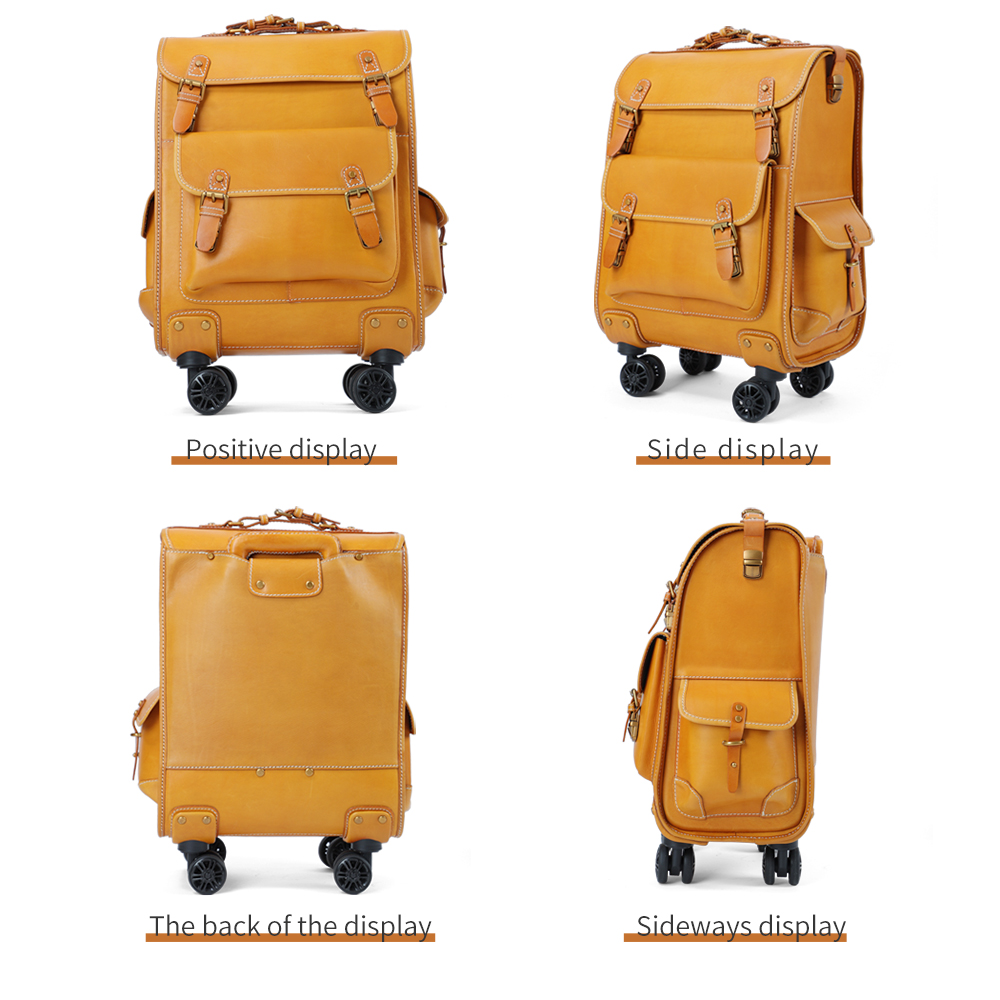 Customizable leather multifunctional large capacity suitcase (2)