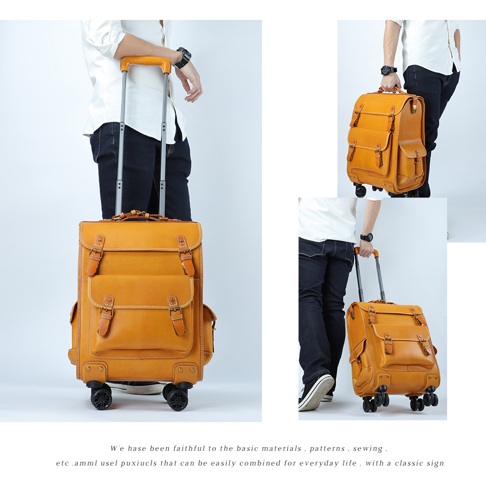 Customizable leather multifunctional large capacity suitcase (3)