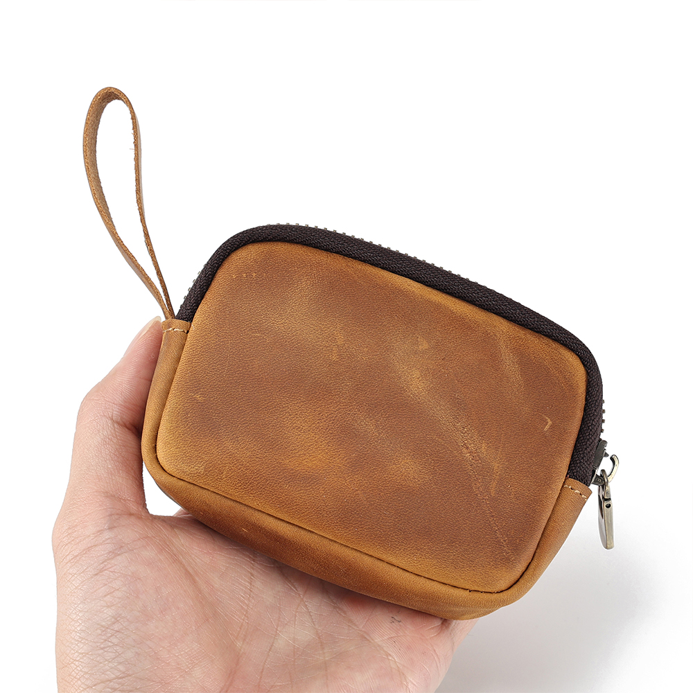 Customizable leather unisex coin purse