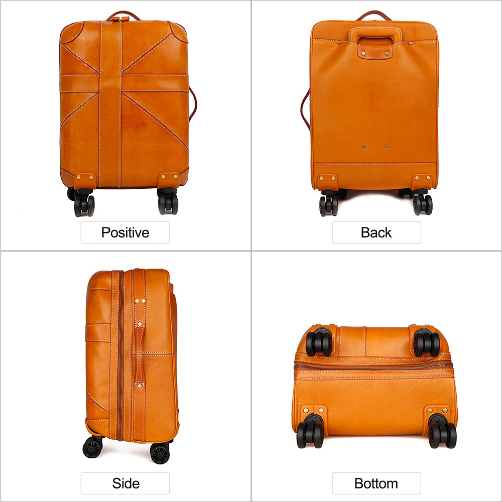 Customizable leather vintage style suitcase (1)