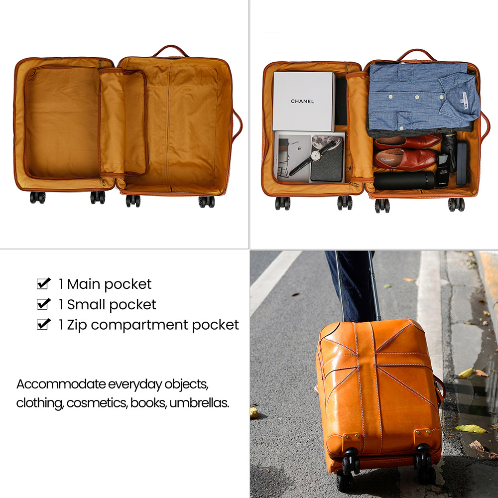 Customizable leather vintage style suitcase (2)