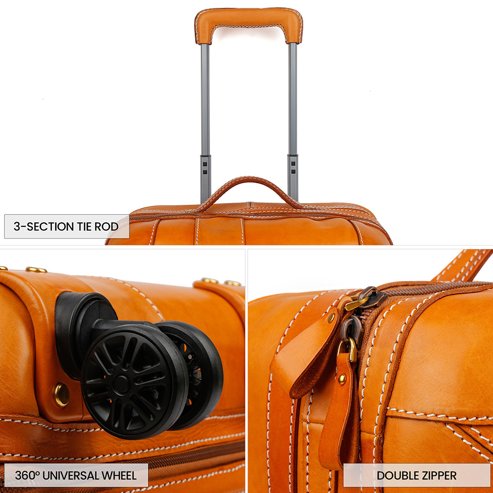 Customizable leather vintage style suitcase (3)