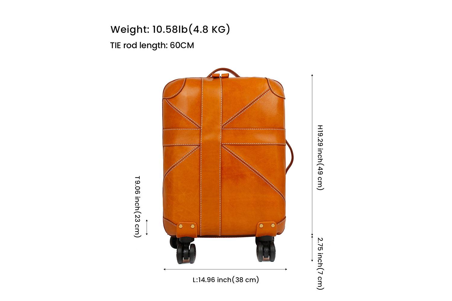 Asefara alawọ ojoun ara suitcase