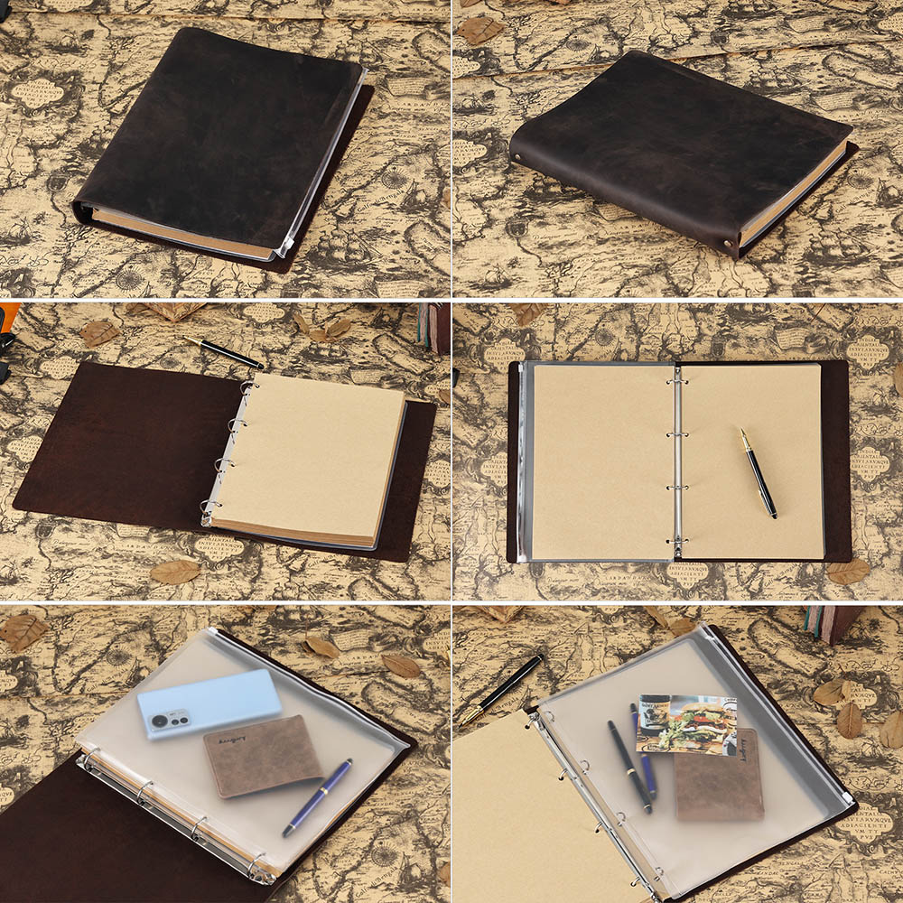 Customizable loose-leaf handbook business vintage notebook (3)