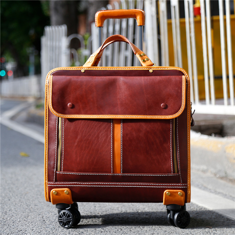 Customized LOGO Leather Suitcase (33)