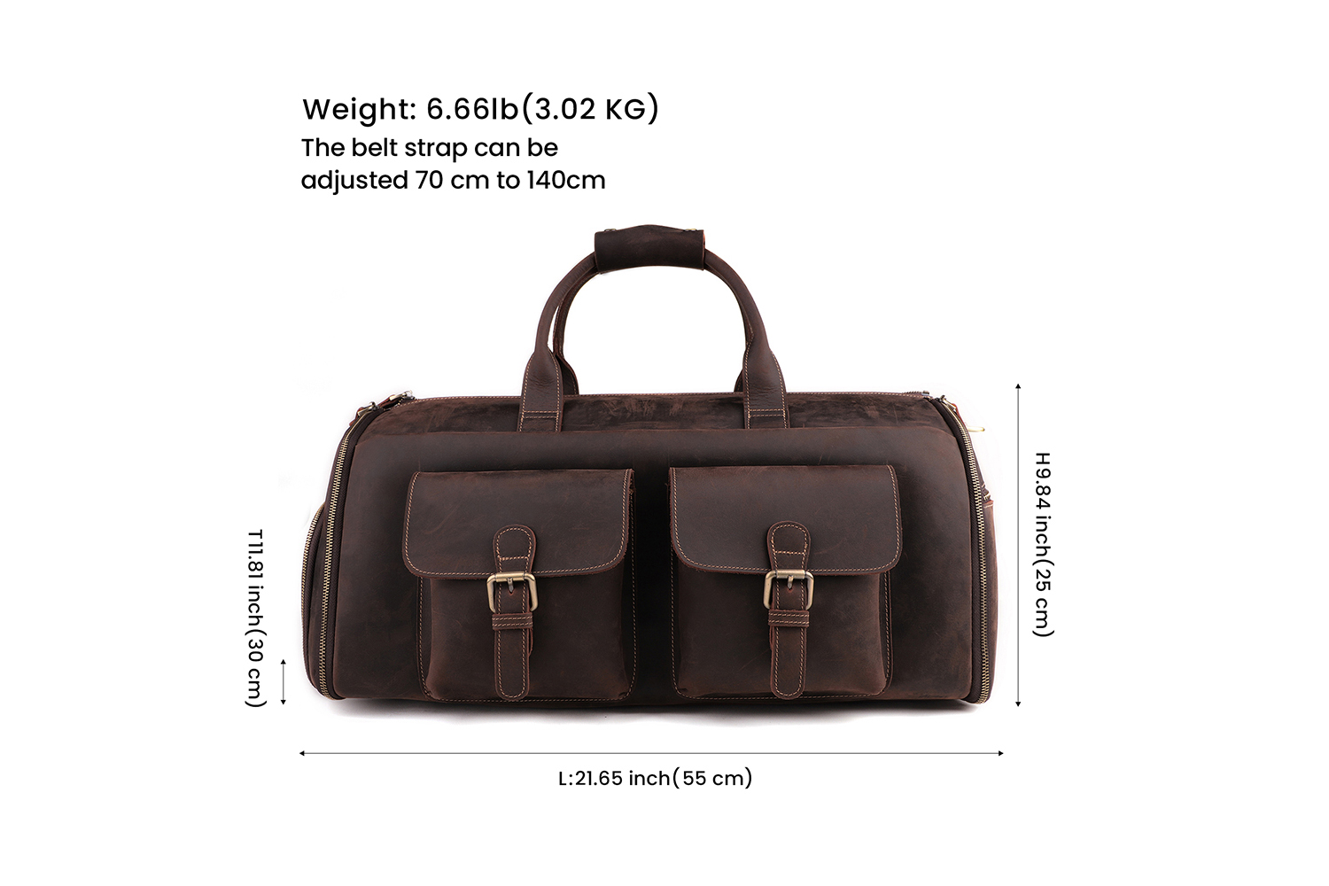 Customized Large Capacity Travel Bag Men's Bag Crazy Horse Leather Vintage Travel Bag Luggage Bag  (1)