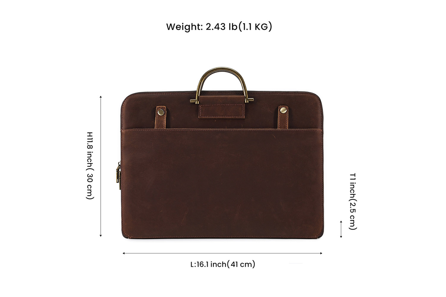 Nativus homines Leather Negotia Briefcase (I)