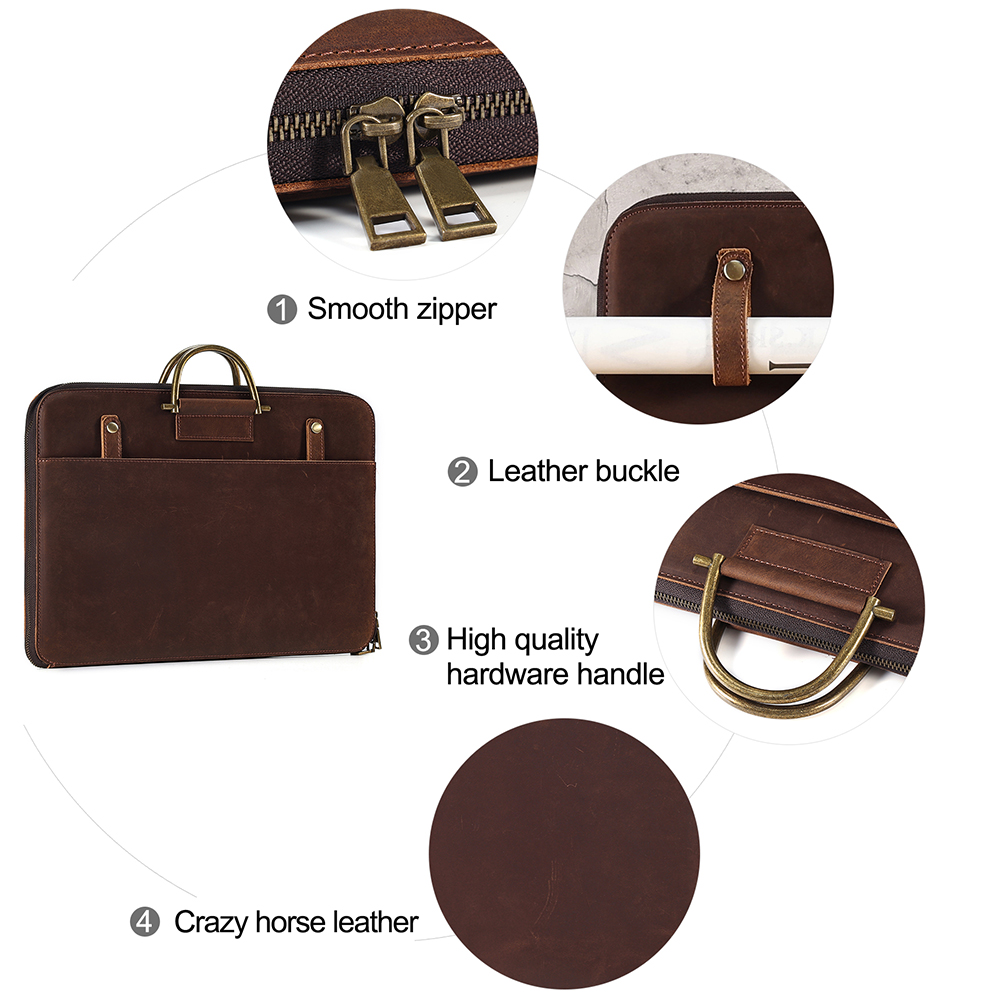 Nativus homines Leather Negotia Briefcase (IV)