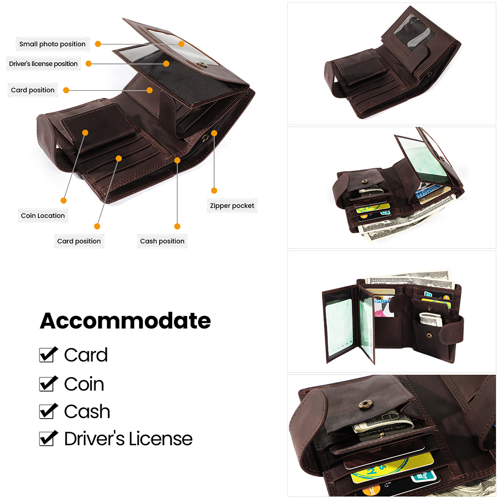 Wallet ho an'ny lehilahy namboarina rfid Wallet vita amin'ny hoditra mahazatra (3)