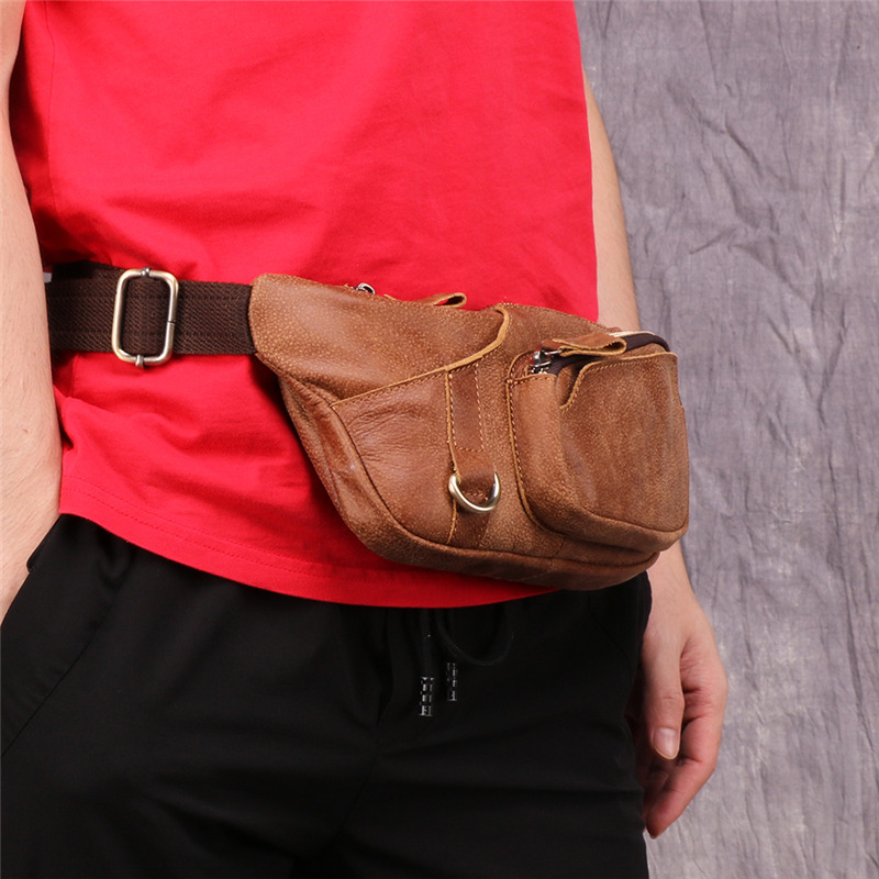 Factory custom multi-function leather crossbody bag chest bag waist bag  (14)