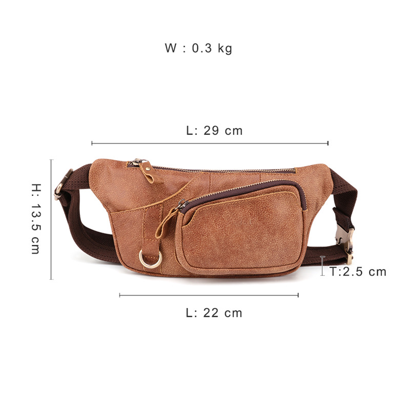 Factory custom multi-function leather crossbody bag chest bag waist bag  (2)