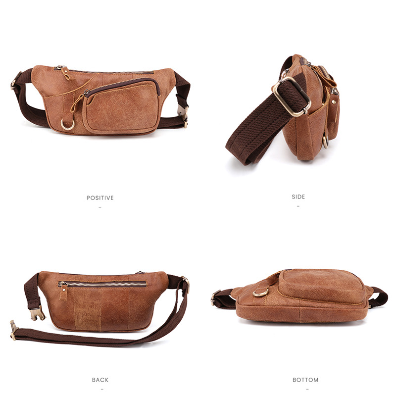 Factory custom multi-function leather crossbody bag chest bag waist bag  (3)