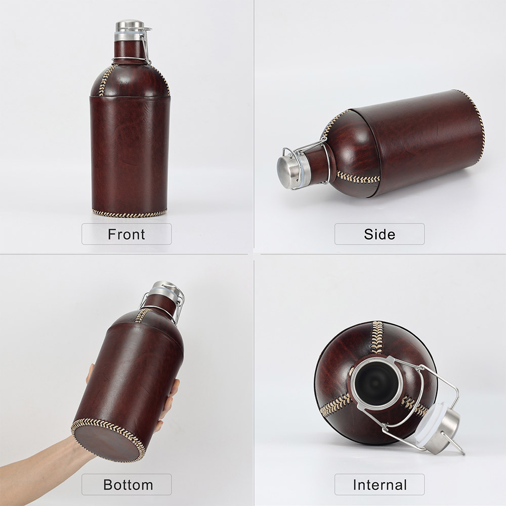 Genuine Leather Carry-on Portable Outdoor Small Wine Bottle (2)