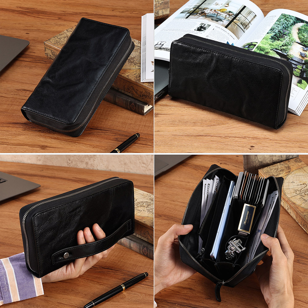 Genuine Leather Clutch Bag Men's Business Clutch Bag (5)