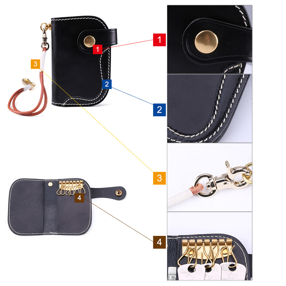 Genuine Leather Portable Waist Key Holder (4)