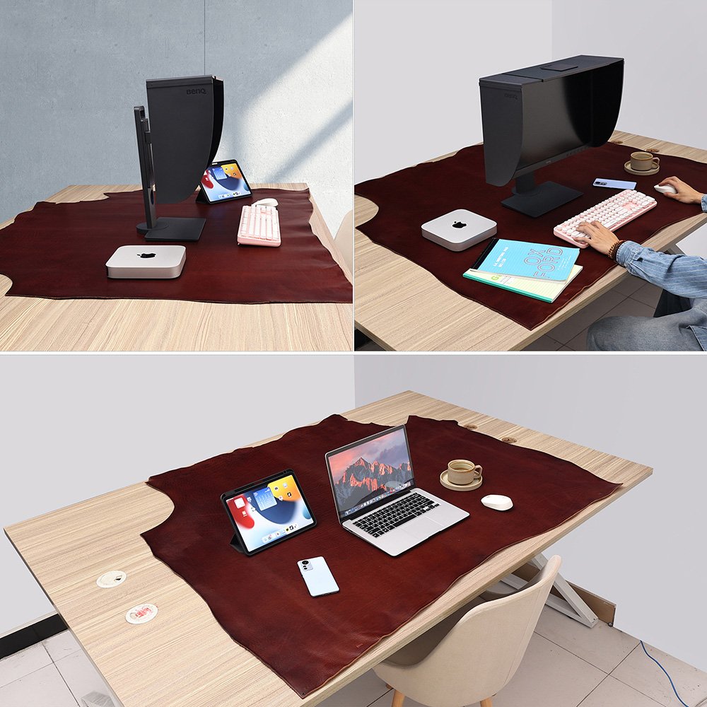 Tinuod nga Panit nga Tibuok Panit Dili regular nga Table Mat Mouse Pad (3)