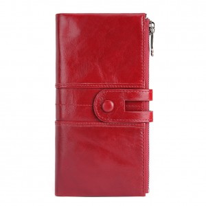 Genuine leather long mobile phone bag card wallet (28)