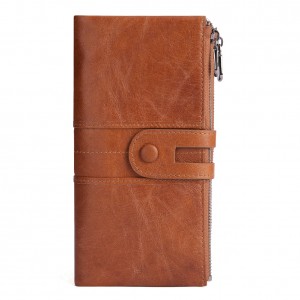 Genuine leather long mobile phone bag card wallet (34)