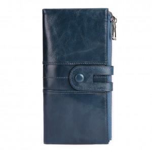 Genuine leather long mobile phone bag card wallet (45)