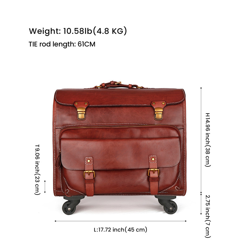 Handmade custom vegetable tanned leather large capacity suitcase luggage (1)