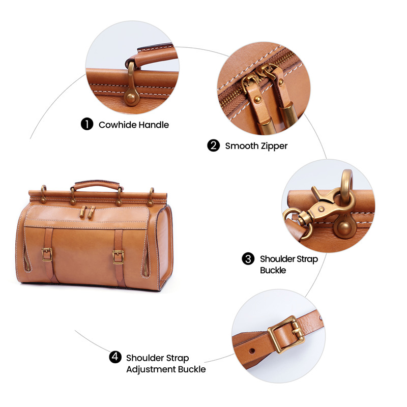 Handmade luxury Italian vegetable tanned leather duffle bag suitcase (37)