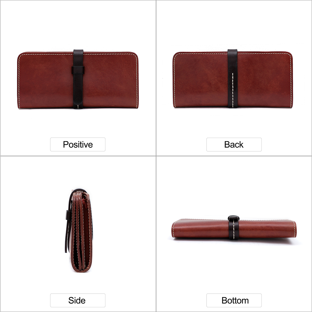 High Quality Customized Italian Vegetable Tanned Leather Ladies Clutch Bag (2)