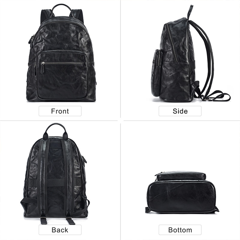 High Quality Men's Black Leather Business Backpack (34)