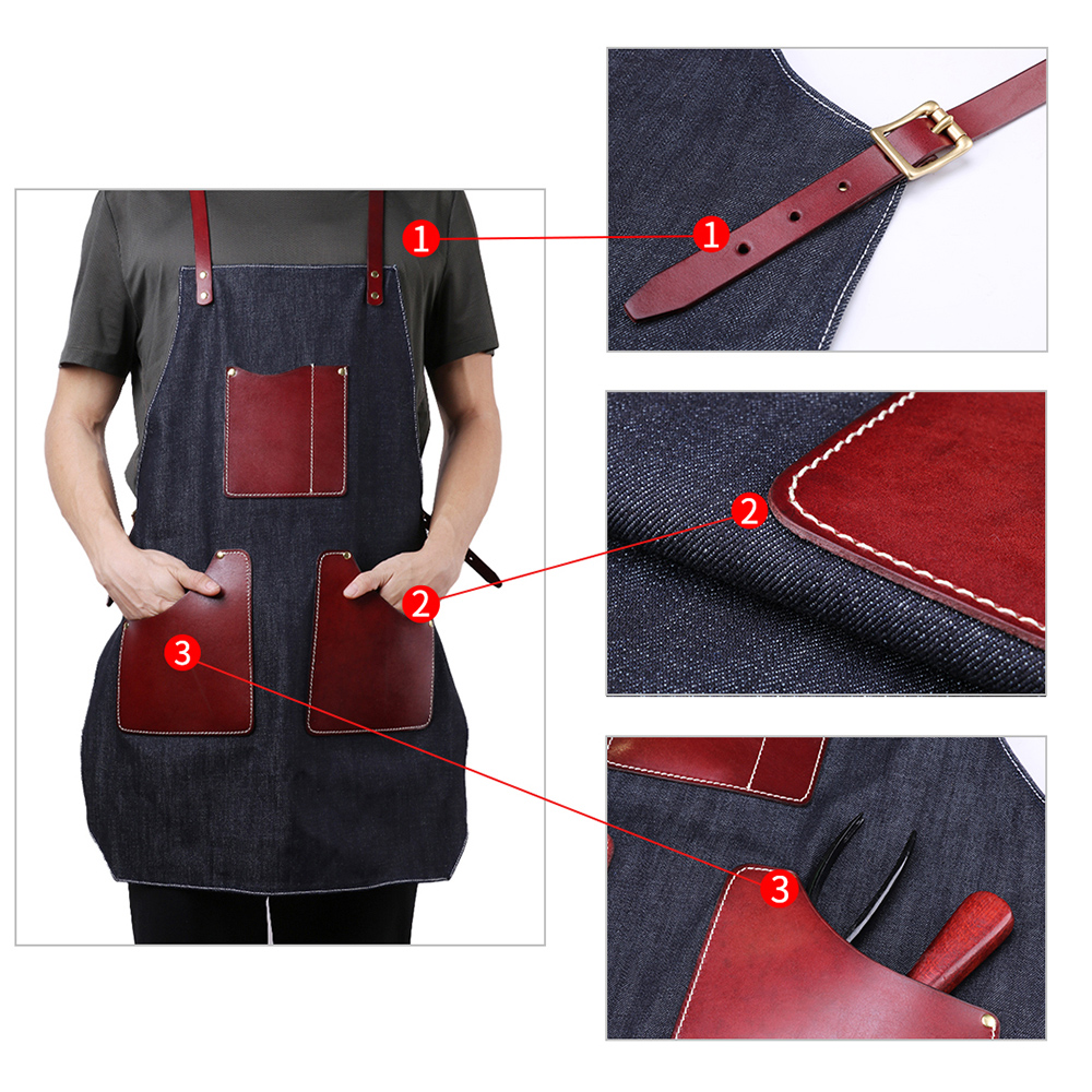 High-end nga gipahiangay nga denim apron (4)