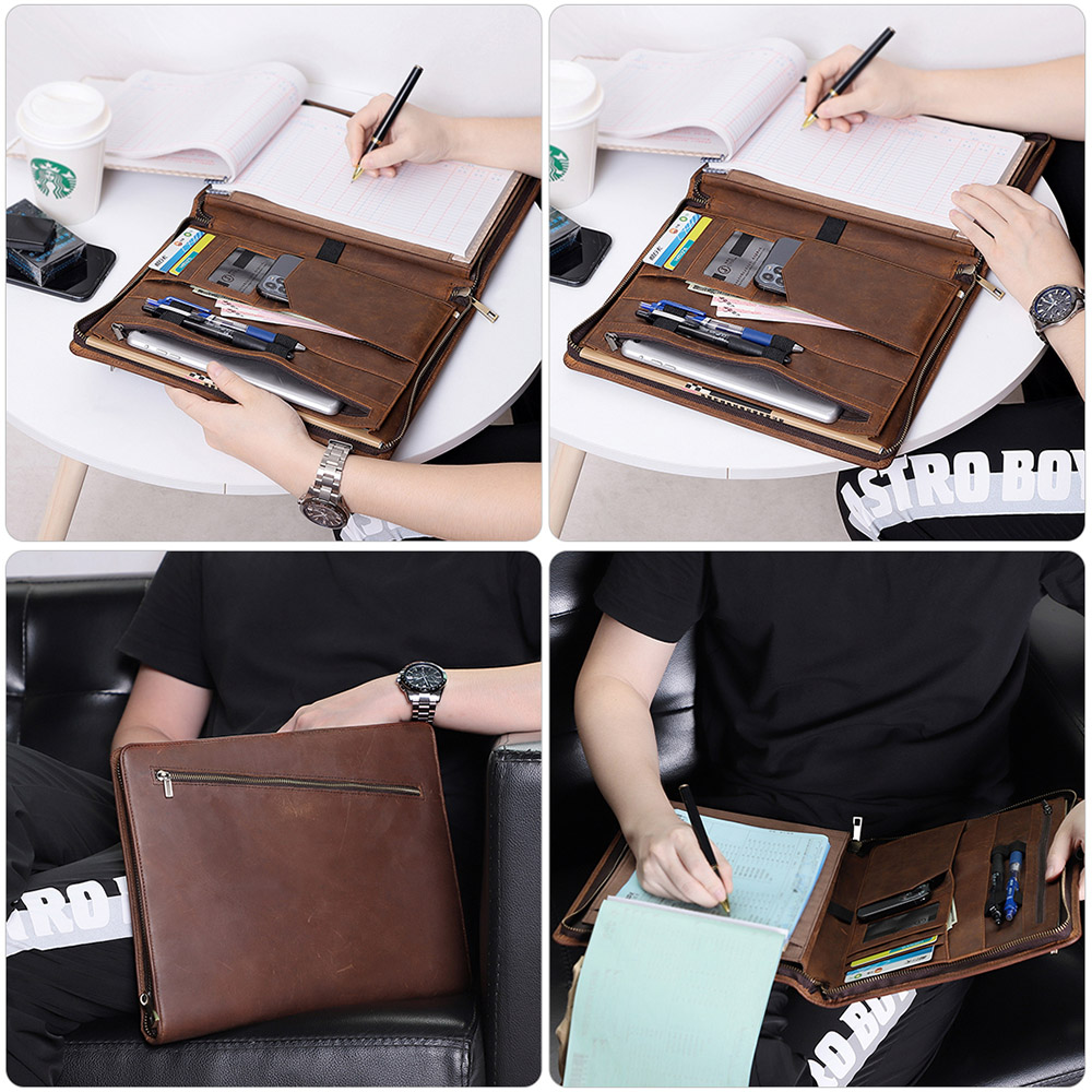 High-end customized ipad case crazy horse leather vintage tablet bag (5)