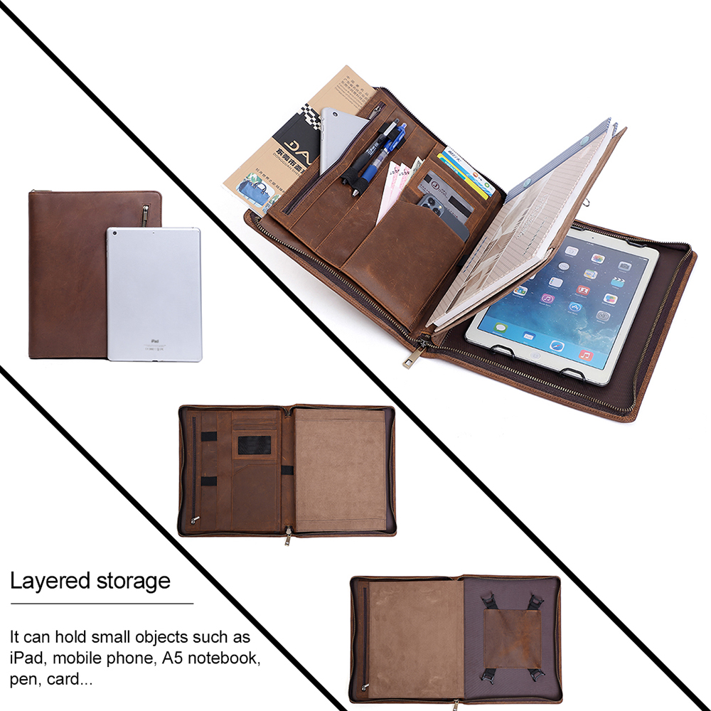 High-end customized ipad case crazy horse leather vintage tablet bag (6)