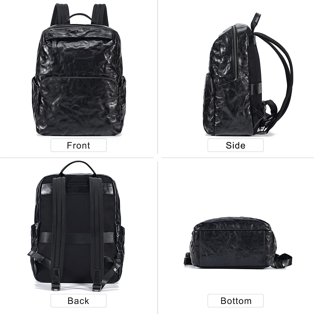 High-end customized lightweight men's leather business backpacks (2)