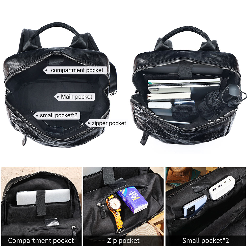 High-end customized lightweight men's leather business backpacks (4)