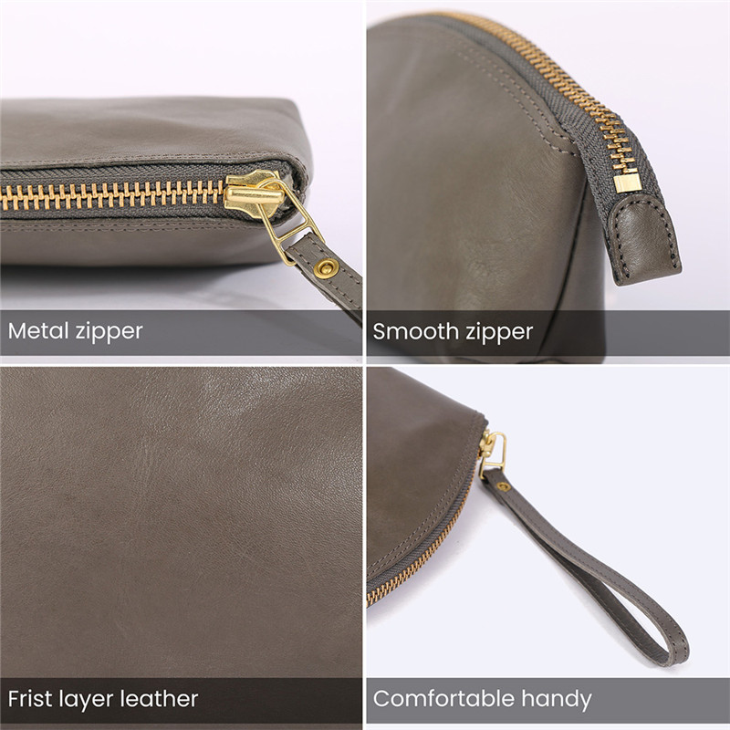 High quality custom Vegetable Tanned Leather Ladies Portable Clutch Bag (1)