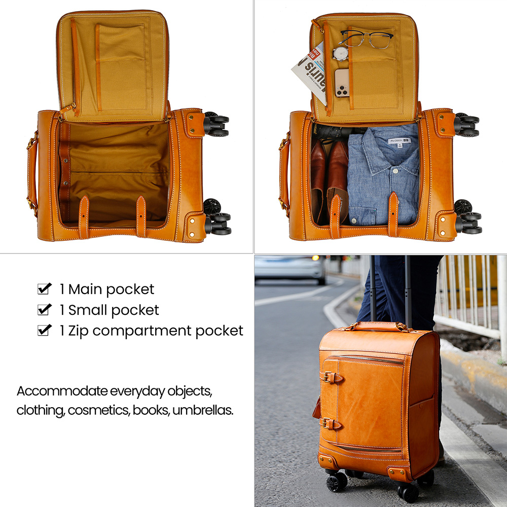 Leather luggage Factory customized suitcase (2)