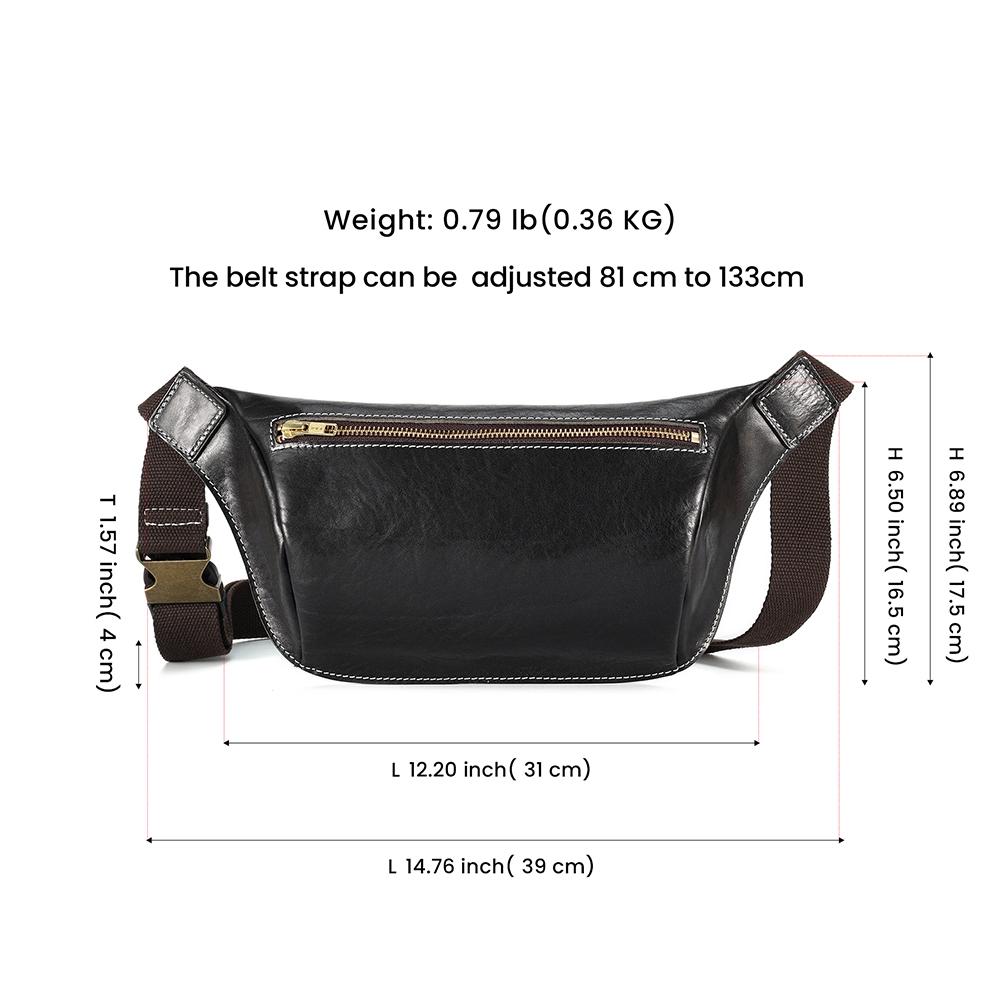 Vegetable tanned leather chest bagwaist bag (11)