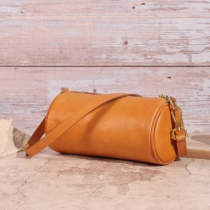 Vegetable tanned leather cylinder crossbody bag and shoulder bag (14)