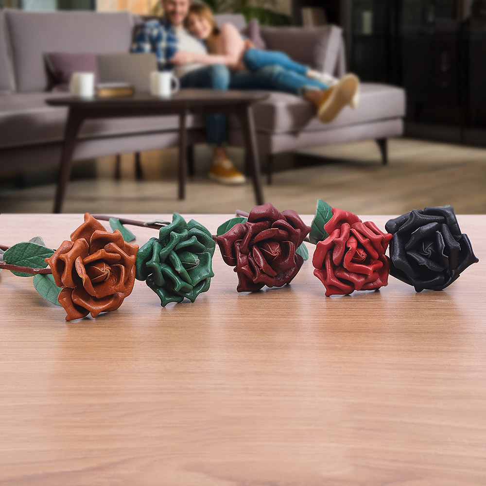 Wholesale finished handmade leather roses (1)