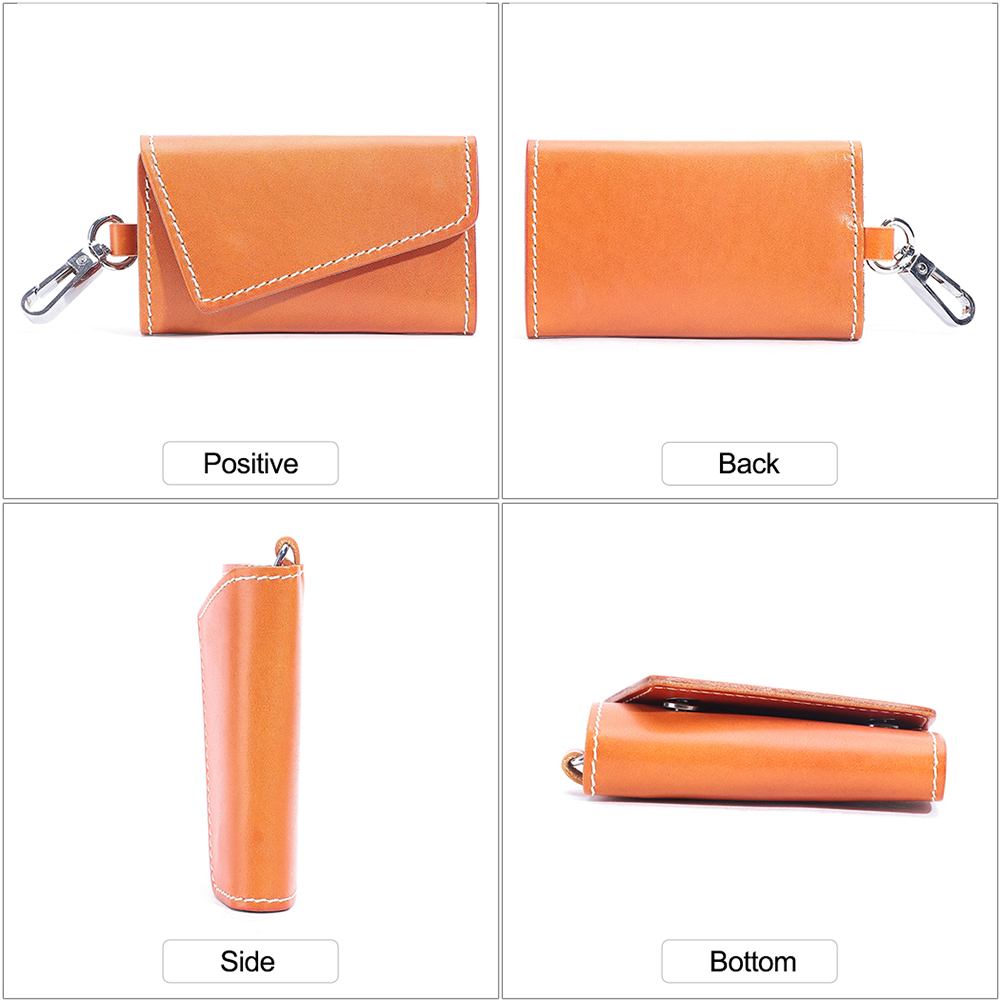 Wholesale household vegetable tanned leather key bags  (4)