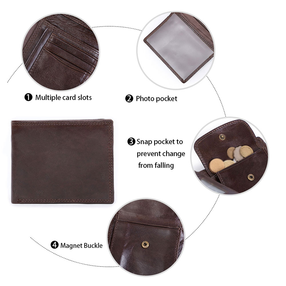 Wholesale leather men's vintage wallet available (2)